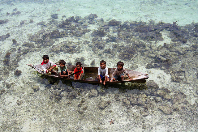 Coastal community in Mabul, Sabah